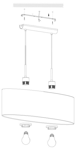 Eglo 31586 - Lustr na lanku PASTERI 2xE27/60W/230V