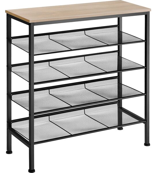 Tectake Botník Bournemouth 75,5x30,5x85,5cm - Industrial světlé dřevo, dub Sonoma