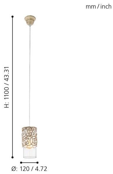 Eglo 49201 - Lustr CARDIGAN 1xE27/60W/230V