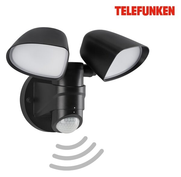 BRILONER TELEFUNKEN LED venkovní bodové svítidlo s čidlem, 21,8 cm, 20 W, černá TF 304605TF