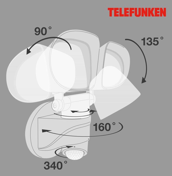 BRILONER TELEFUNKEN LED venkovní svítidlo 25,8 cm 2x10W 1000lm bílé TF 304606TF