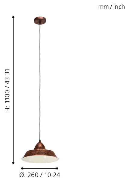 Eglo 49243 - Lustr AUCKLAND 1xE27/60W/230V
