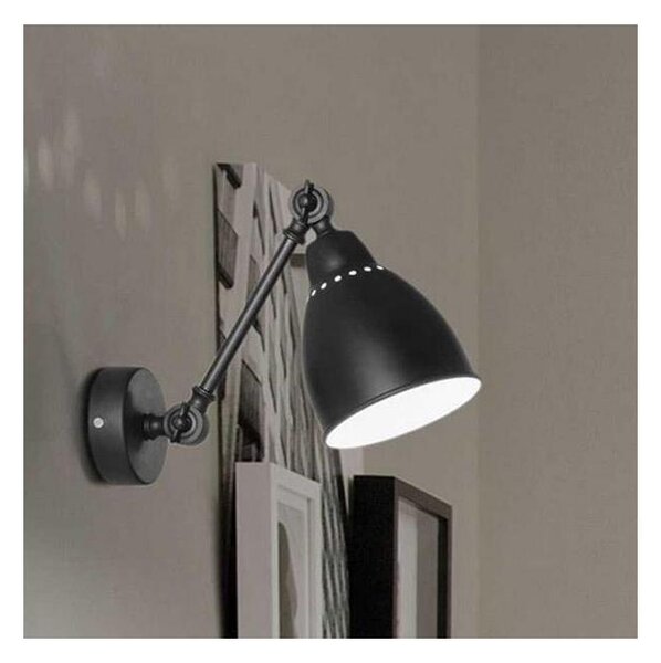 Ideal Lux - Nástěnná lampa NEWTON 1xE27/42W/230V černá