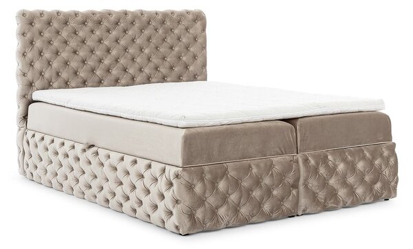 Čalouněná manželská postel 200x200 WANEKA - černá + topper ZDARMA