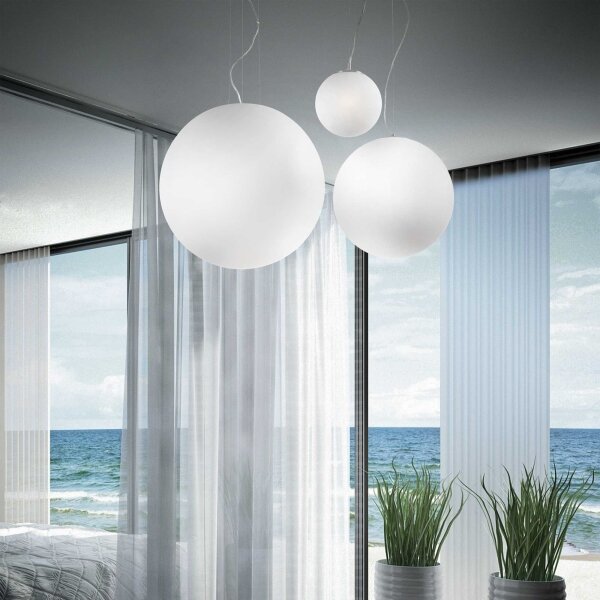 Ideal Lux - Lustr na lanku MAPA 1xE27/42W/230V pr. 20 cm bílá