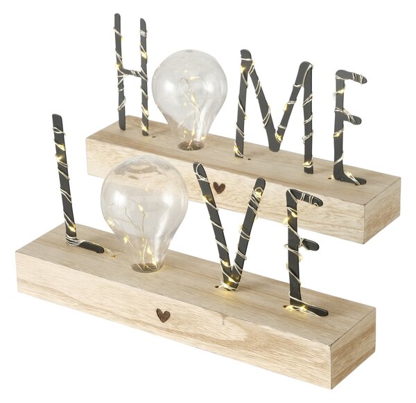 LED nápis LOVE/HOME 30 cm