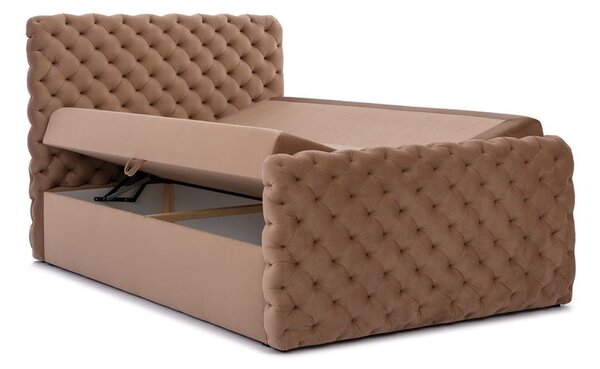 Manželská postel 200x200 CLARITA LUX - béžová + topper ZDARMA
