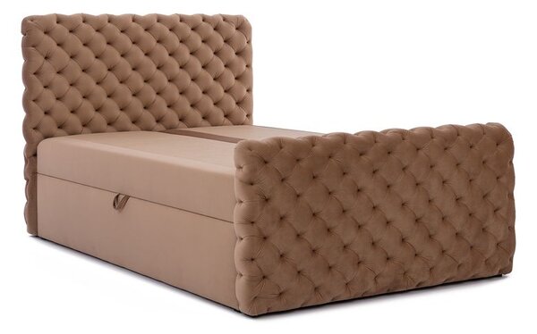 Manželská postel 200x200 CLARITA LUX - béžová + topper ZDARMA