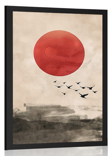 Plakát japandi kouzlo červeného měsíce