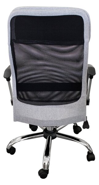 Kancelářská otočná židle BOSS — chrom, textil, šedočerná