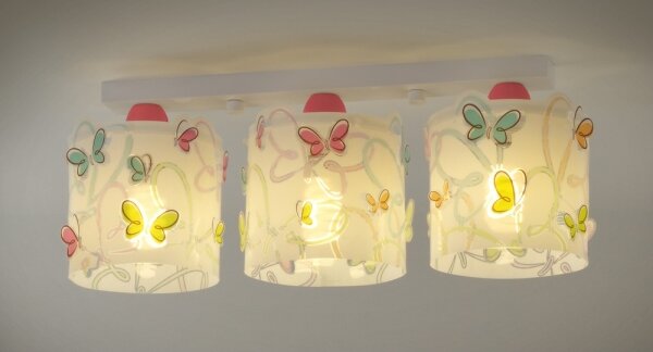 Dalber D-62143 - Dětské stropní svítidlo BUTTERFLY 3xE27/60W/230V