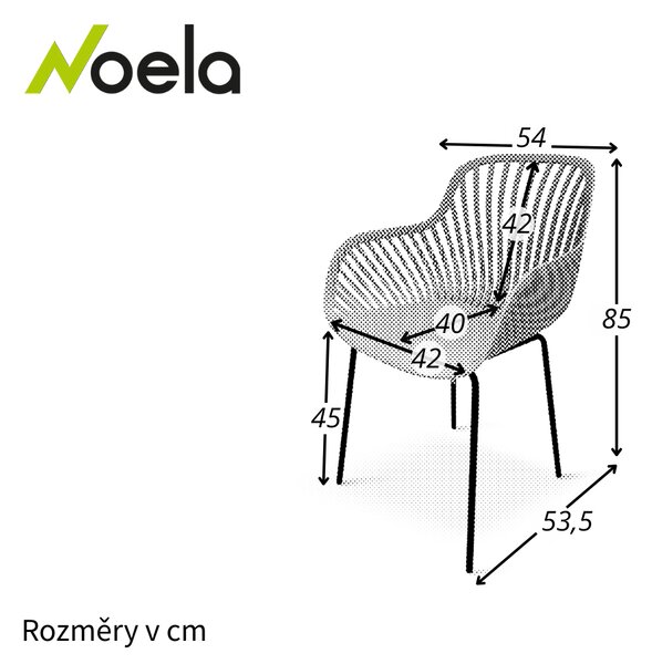 Noela Designové křeslo GABY šedá 4 ks