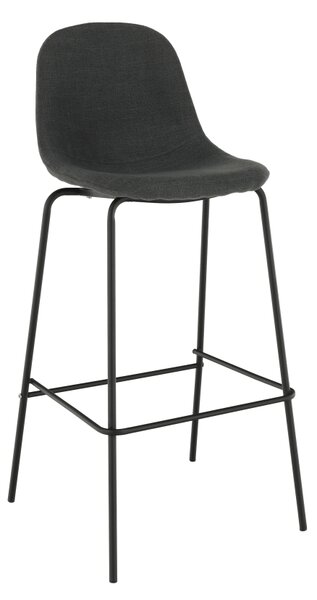 TEMPO Barová židle, tmavě šedá látka / kov, MARIOLA 2 NEW