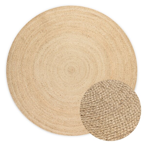 Hanse Home Kusový koberec Jute Braided 106007 Ivory - 100x100 (průměr) kruh cm