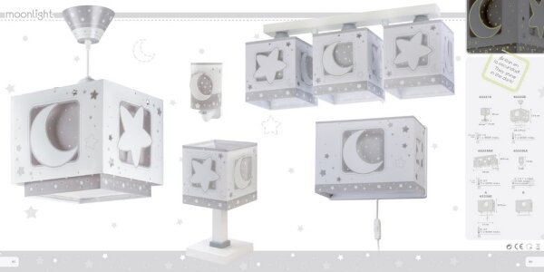 Dalber 63232E - Dětský lustr MOON LIGHT 1xE27/60W/230V