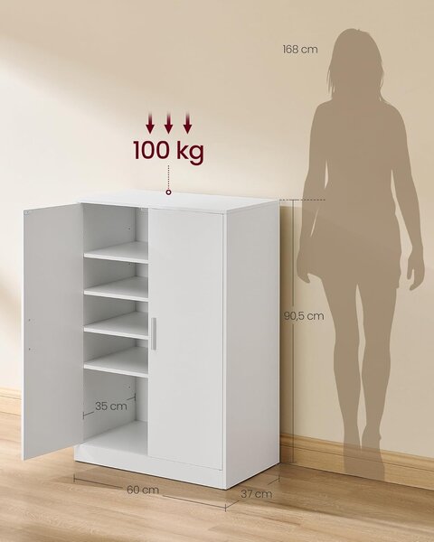 SONGMICS Botník Vasagle Uno 60 cm bílý
