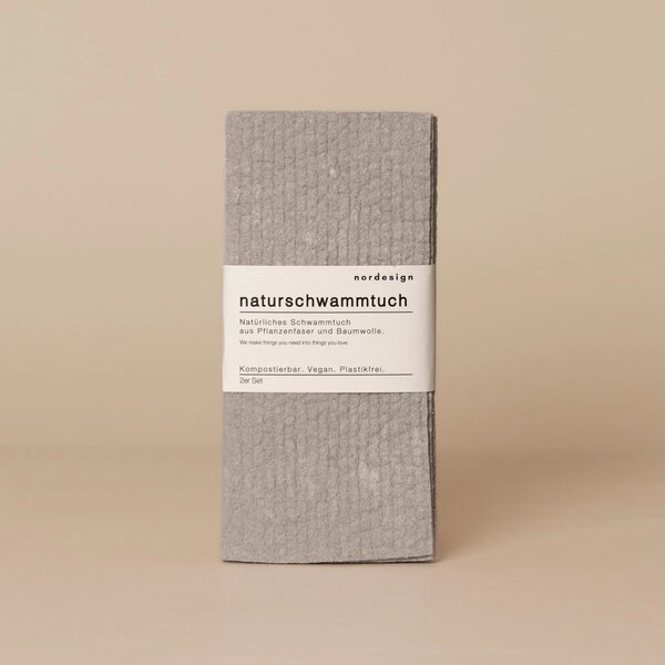 Nordesign Přírodní houbová utěrka Grey - 2 ks NRD102