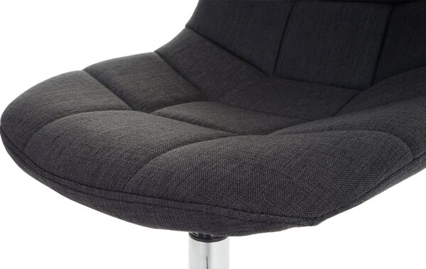Jídelní židle HWC-A60, otočná židle, retro design 50. let látka/textil tmavě šedá, chromová podnož