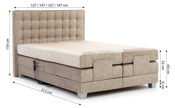 Elektrická polohovací postel 180x200 ZONA - černá + topper ZDARMA