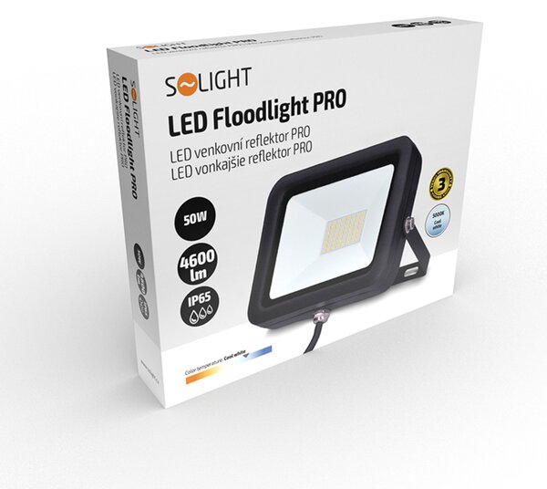 Solight LED reflektor PRO, 50W, 4600lm, 5000K, IP65 WM-50W-L