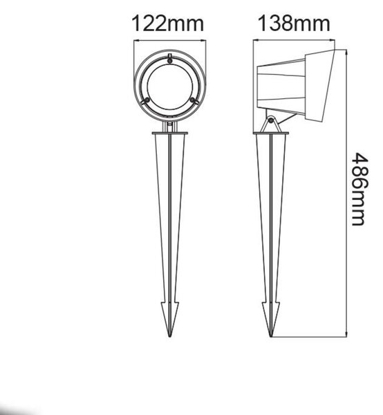 ACA Lighting LED COB bodové svítidlo + zápich 19W 1400LM 40d 230V AC 3.000K tmavě šedá CRI80 IP65 30.000hod LG9202G