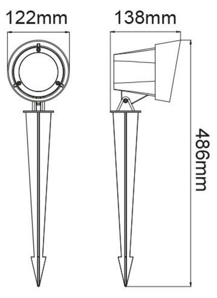 ACA Lighting LED COB bodové svítidlo + zápich 19W 1400LM 40d 230V AC 3.000K tmavě šedá CRI80 IP65 30.000hod LG9202G