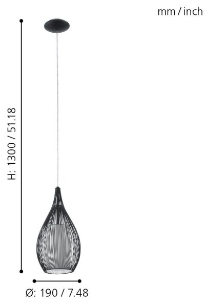 Eglo 92252 - Lustr RAZONI 1xE27/60W/230V