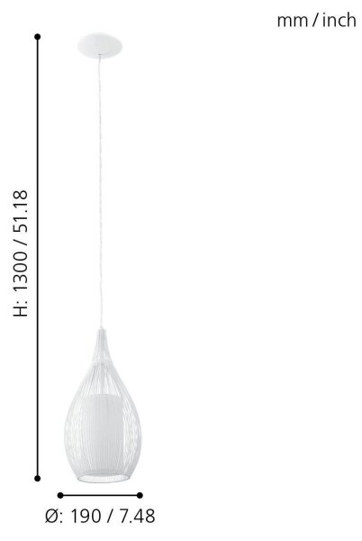 Eglo 92251 - Lustr RAZONI 1xE27/60W/230V