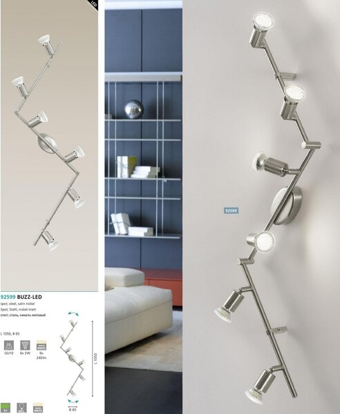 Eglo 92599 - LED bodové svítidlo BUZZ 6xGU10-LED/2,8W/230V