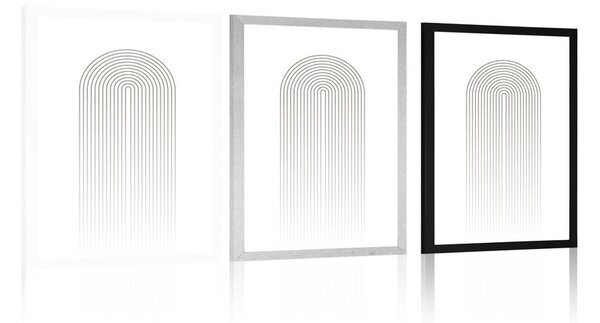 Plakát minimalistická duha Mid-Century