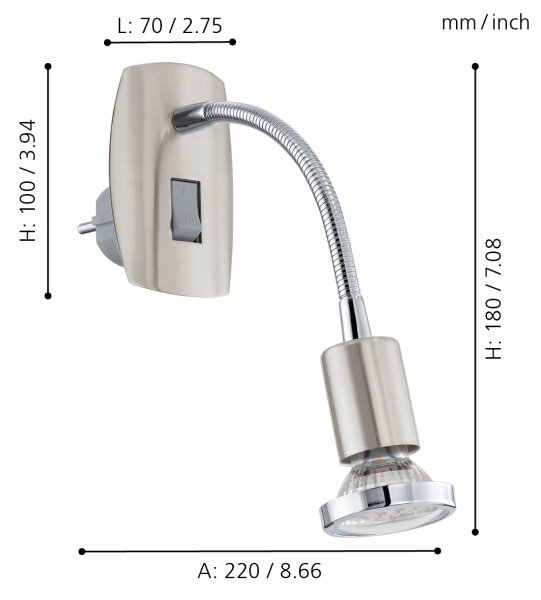 Eglo 92933 - LED Svítidlo do zásuvky MINI 4 1xGU10-LED/3W/230V