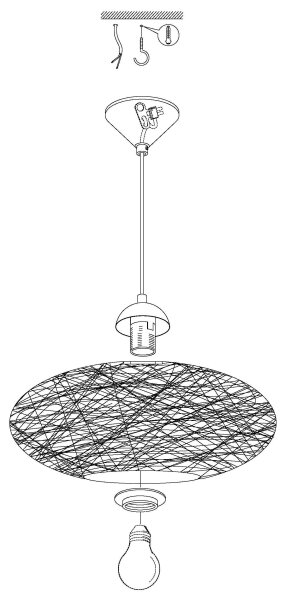 Eglo 93373 - Závěsné svítidlo CAMPILO 1xE27/60W/230V