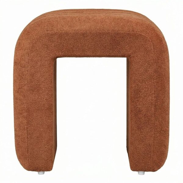 CHENILLE Taburet plyšový 40 cm - terakota