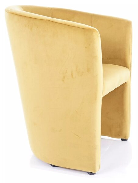 Křeslo TM-1 velvet, hořčicová