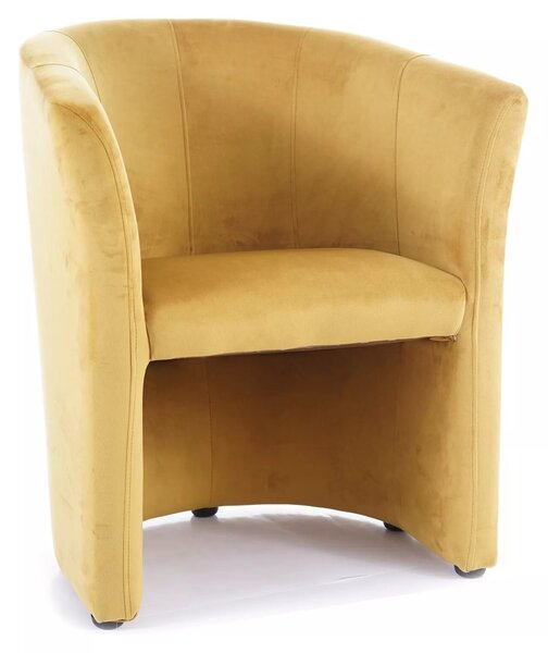 Křeslo TM-1 velvet, hořčicová