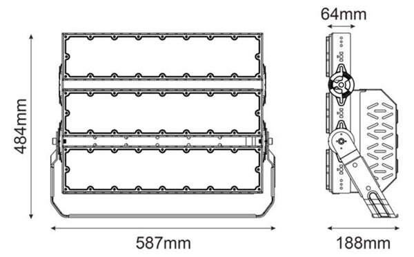 ACA Lighting LED HIGH POWER FLOOD reflektor 720W, 111600lm, 5000K, 40°, 230V AC, IP65, IK10 GLAD7205040
