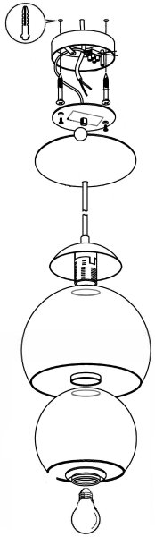 Eglo 94592 - Lustr ROCAMAR 1xE27/60W/230V