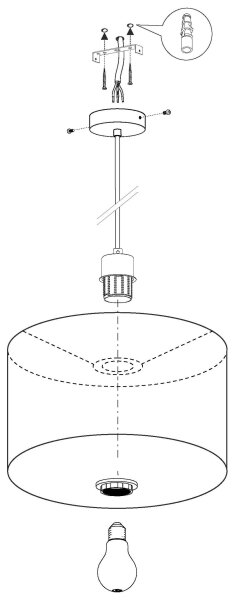 Eglo 95044 - Lustr PASTERI 1xE27/60W/230V