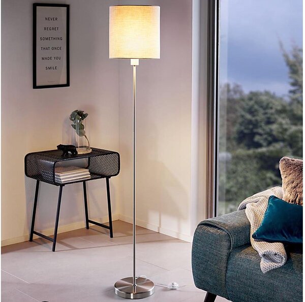 Eglo 96377 - Stojací lampa PASTERI 1xE27/60W/230V pr. 28 cm šedá