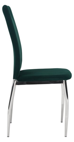 KONDELA Jídelní židle, smaragdová Velvet látka / chrom, OLIVA NEW