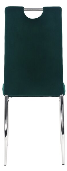 KONDELA Jídelní židle, smaragdová Velvet látka / chrom, OLIVA NEW