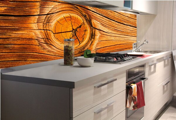 DIMEX | Fototapeta do kuchyně Suk ve dřevě KI-180-061 | 180 x 60 cm | béžová, hnědá