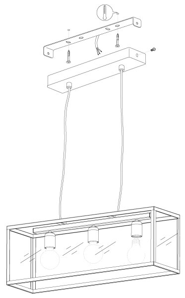 Eglo 49393 - Lustr CHARTERHOUSE 3xE27/60W/230V