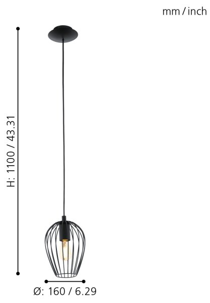 Eglo 49477 - Lustr NEWTOWN 1xE27/60W/230V