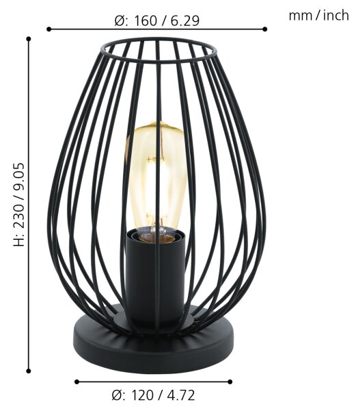 Eglo 49481 - Stolní lampa NEWTOWN 1xE27/60W/230V