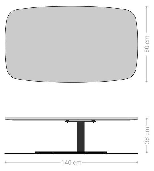 DELIFE Konferenční stolek Edge Boot 140x80 cm keramika Minas Melange Vibany kov titanová barva