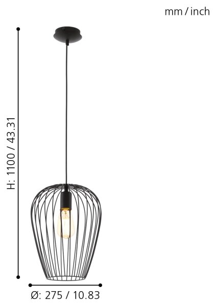 Eglo 49472 - Lustr NEWTOWN 1xE27/60W/230V
