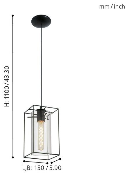 Eglo 49495 - Lustr LONCINO 1xE27/60W/230V
