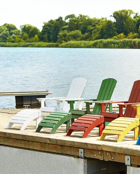 Zahradní židle ADIRONDACK s podnožkou Bílá