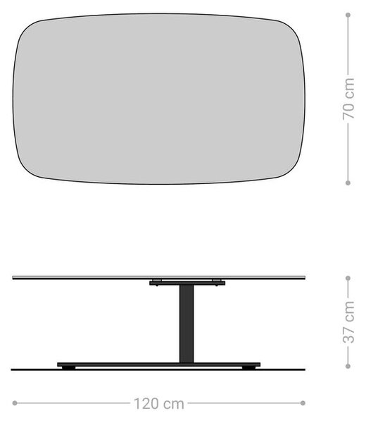 DELIFE Konferenční stolek Edge Boot 120x70 cm keramika Minas Melange Vibany kov titanová barva
